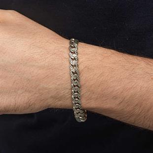 Hk Gümüş Erkek Bileklik Elişi Örgü Gurmet |Gümüş Takı Hediyelik Ürünler