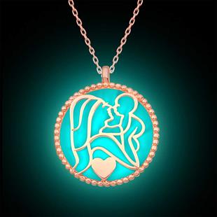 Hk Gümüş Kadın Kolye Fosforlu Rose Anne Çocuk Sevgisi |Gümüş Takı Hediyelik Ürünler