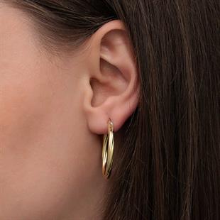 Hk Gümüş Kadın Küpe Gold 3 mm Burgu Şarnel |Gümüş Takı Hediyelik Ürünler