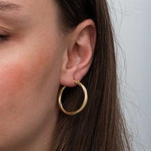 Hk Gümüş Kadın Küpe Gold 3 mm Burgu Şarnel |Gümüş Takı Hediyelik Ürünler