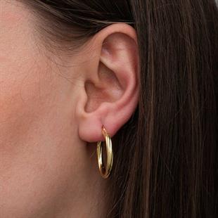 Hk Gümüş Kadın Küpe Gold 3 mm Burgu Şarnel |Gümüş Takı Hediyelik Ürünler