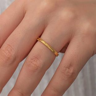 Hk Gümüş Kadın Yüzük Gold Ajda |Gümüş Takı Hediyelik Ürünler