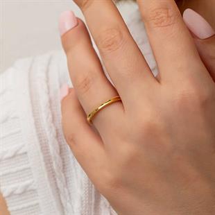 Hk Gümüş Kadın Yüzük Gold Ajda |Gümüş Takı Hediyelik Ürünler