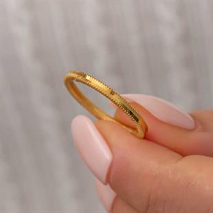 Hk Gümüş Kadın Yüzük Gold Ajda |Gümüş Takı Hediyelik Ürünler