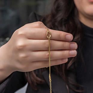 Hk Gümüş Kadın Bileklik Gold Aşk Düğüm |Gümüş Takı Hediyelik Ürünler