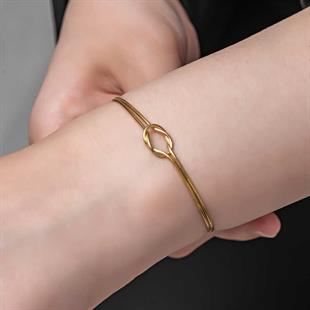 Hk Gümüş Kadın Bileklik Gold Aşk Düğüm |Gümüş Takı Hediyelik Ürünler