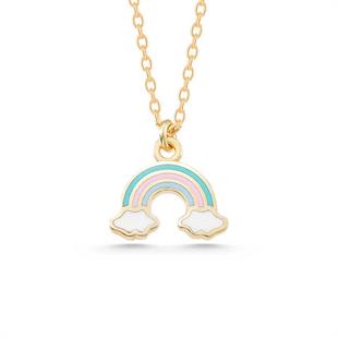 Hk Gümüş Kadın Kolye Gold Gökkuşağı |Gümüş Takı Hediyelik Ürünler