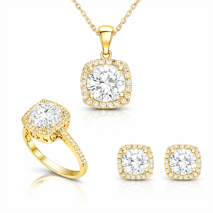 Gümüş Gold Kare Montür Kadın Set