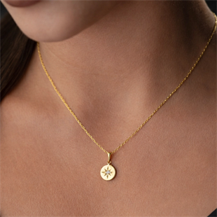 Hk Gümüş Gold Minimal Yıldız Kadın Kolye|Gümüş Takı Hediyelik Ürünler