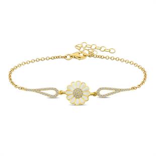 Hk ​Gümüş Kadın Bileklik Gold Papatya |Gümüş Takı Hediyelik Ürünler