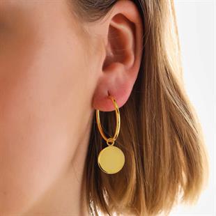 Hk Gümüş Kadın Küpe Gold Sallantılı Halka |Gümüş Takı Hediyelik Ürünler