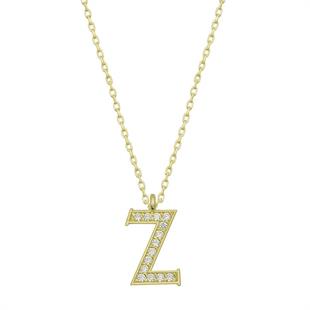 Gümüş Gold Z Harfi Kadın Kolye