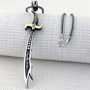 Hk Gümüş Erkek Kolye Hz. Ali Zülfikar Kılıcı |Gümüş Takı Hediyelik Ürünler