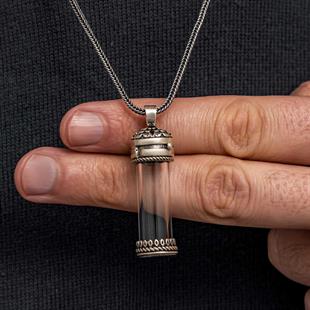 Hk Gümüş Erkek Kolye İçi Açılabilen Muska Kabı Cevşen |Gümüş Takı Hediyelik Ürünler