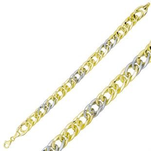 ​Gümüş İki Renkli Zincir Bileklik