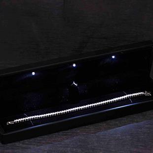 Hk Gümüş Kadın Bileklik Işıklı Kutulu 4 mm Beyaz Taşlı Su Yolu |Gümüş Takı Hediyelik Ürünler