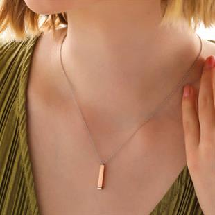 Hk Gümüş Kadın Kolye İsim Yazılabilen Açılır Çubuk |Gümüş Takı Hediyelik Ürünler