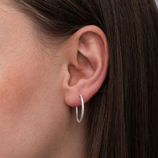 Hk Gümüş Kadın Küpe Kalemli Halka |Gümüş Takı Hediyelik Ürünler