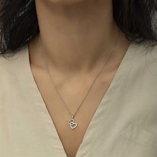 Hk Gümüş Kadın Kolye Kalp |Gümüş Takı Hediyelik Ürünler