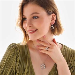 Hk ​Gümüş Kadın Set Kaplan Figürlü |Gümüş Takı Hediyelik Ürünler