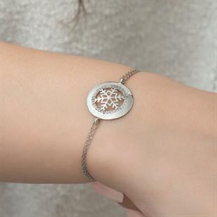 Hk Gümüş Kadın Bileklik Kar Tanesi |Gümüş Takı Hediyelik Ürünler