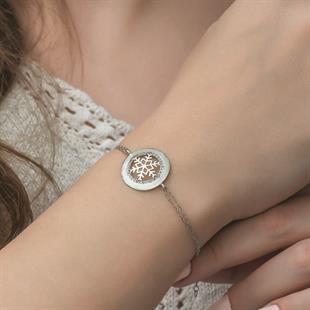 Hk Gümüş Kadın Bileklik Kar Tanesi |Gümüş Takı Hediyelik Ürünler
