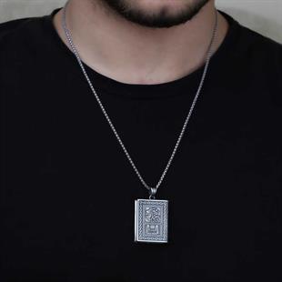 Hk Gümüş Erkek Kolye İçi Açılabilen Muhammed Yazılı Muskalık |Gümüş Takı Hediyelik Ürünler