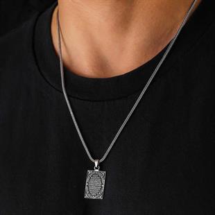 Hk Gümüş Erkek Kolye Karınca Duası |Gümüş Takı Hediyelik Ürünler