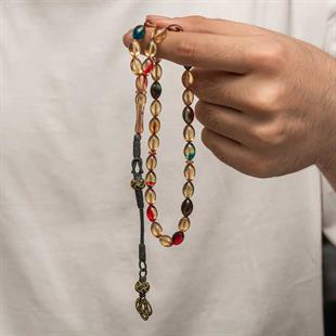 Hk Sıkma Kehribar Tesbih Gümüş Kazaz Püsküllü |Gümüş Takı Hediyelik Ürünler