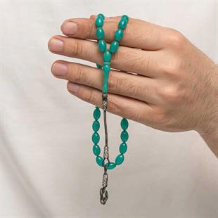 Hk Sıkma Kehribar Tesbih Gümüş Kazaz Püsküllü |Gümüş Takı Hediyelik Ürünler