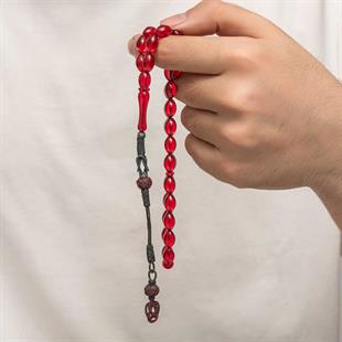 Hk Sıkma Kehribar Tesbih Gümüş Kazaz Püsküllü |Gümüş Takı Hediyelik Ürünler