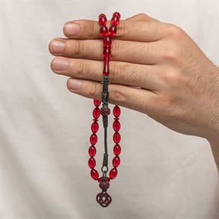 Hk Sıkma Kehribar Tesbih Gümüş Kazaz Püsküllü |Gümüş Takı Hediyelik Ürünler