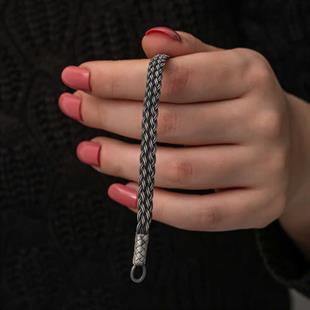 Hk Gümüş Kadın Bileklik Kazaziye Örgü|Gümüş Takı Hediyelik Ürünler