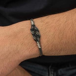 Hk Gümüş Erkek Bileklik Kazaziye Örgü|Gümüş Takı Hediyelik Ürünler