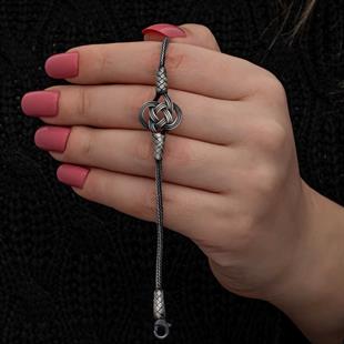 Hk Gümüş Kadın Bileklik Kazaziye Örgü|Gümüş Takı Hediyelik Ürünler