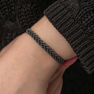 Hk Gümüş Kadın Bileklik Kazaziye Örgü|Gümüş Takı Hediyelik Ürünler