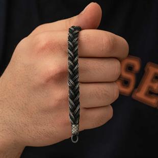 Hk Gümüş Erkek Bileklik Kazaziye Örgü|Gümüş Takı Hediyelik Ürünler