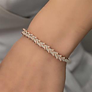 Hk Gümüş Kadın Bileklik Kazaziye Örgü|Gümüş Takı Hediyelik Ürünler