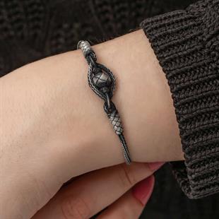 Hk Gümüş Kadın Bileklik Kazaziye Örgü|Gümüş Takı Hediyelik Ürünler