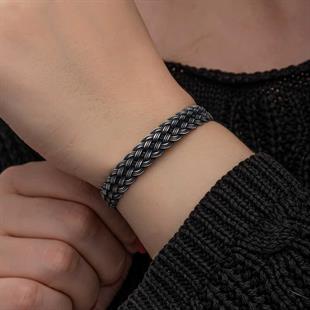 Hk Gümüş Kadın Bileklik Kazaziye Örgü|Gümüş Takı Hediyelik Ürünler