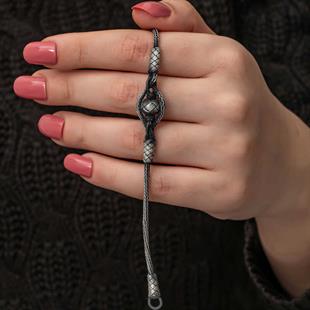 Hk Gümüş Kadın Bileklik Kazaziye Örgü|Gümüş Takı Hediyelik Ürünler