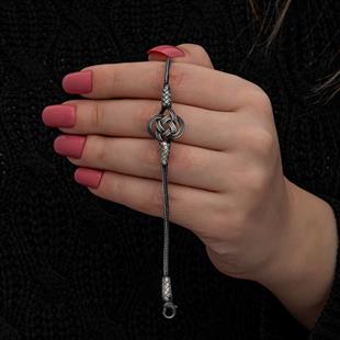 Hk Gümüş Kadın Bileklik Kazaziye Örgü|Gümüş Takı Hediyelik Ürünler