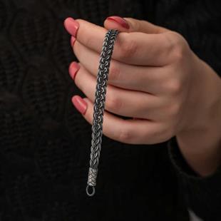 Hk Gümüş Kadın Bileklik Kazaziye Örgü|Gümüş Takı Hediyelik Ürünler