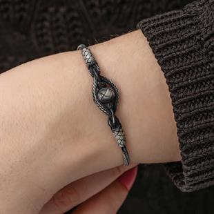 Hk Gümüş Kadın Bileklik Kazaziye Örgü|Gümüş Takı Hediyelik Ürünler