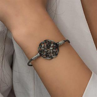 Hk Gümüş Kadın Bileklik Kazaziye Örgü|Gümüş Takı Hediyelik Ürünler