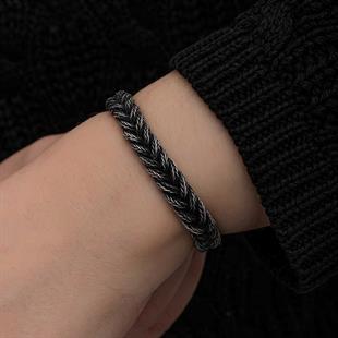 Hk Gümüş Kadın Bileklik Kazaziye Örgü|Gümüş Takı Hediyelik Ürünler