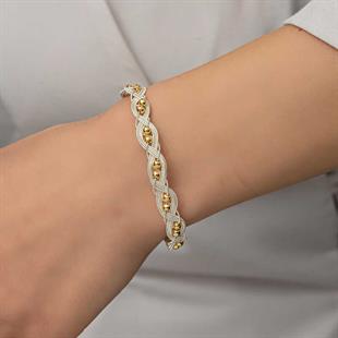 Hk Gümüş Kadın Bileklik Kazaziye Örgü|Gümüş Takı Hediyelik Ürünler