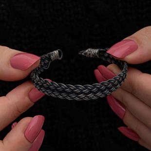 Hk Gümüş Kadın Bileklik Kazaziye Örgü|Gümüş Takı Hediyelik Ürünler