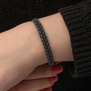 Hk Gümüş Kadın Bileklik Kazaziye Örgü|Gümüş Takı Hediyelik Ürünler