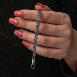 Hk Gümüş Kadın Bileklik Kazaziye Örgü|Gümüş Takı Hediyelik Ürünler